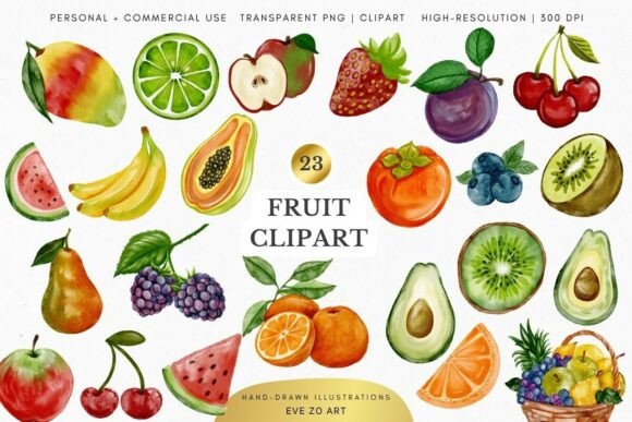 Download Watercolor Fruits Clipart Set - Premium Resources