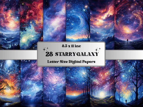 Download Starry Galaxy Background Digital Paper - Star Collection