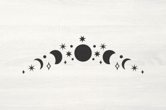Download Moon Phases and Stars Divider SVG - Star Collection