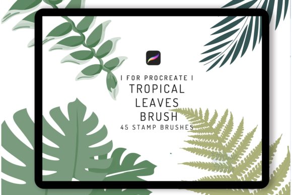 Download 45 Procreate Tropical Leaves Brush - Leaves Collection