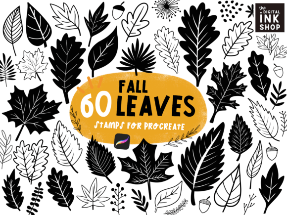 Download Autumn Fall Leaves Procreate Stamps - Leaves Collection