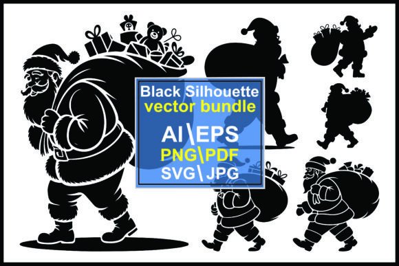 Download Silhouettes Santa Claus Carrying Large - Santa Collection